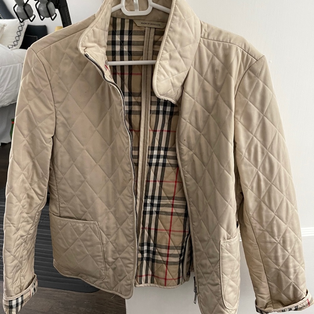 Burberry cropped tan jacket